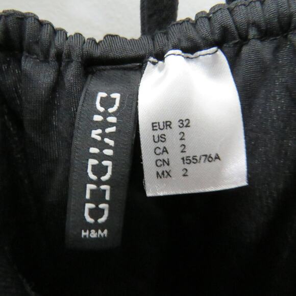 H&M Black Mini Dress Open Back Spaghetti Strap Cocktail Dress Size 2 Small - Picture 7 of 8